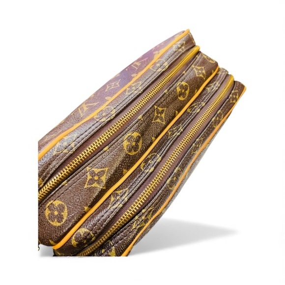 Fashion Monogram Brown and Gold Messenger Bag